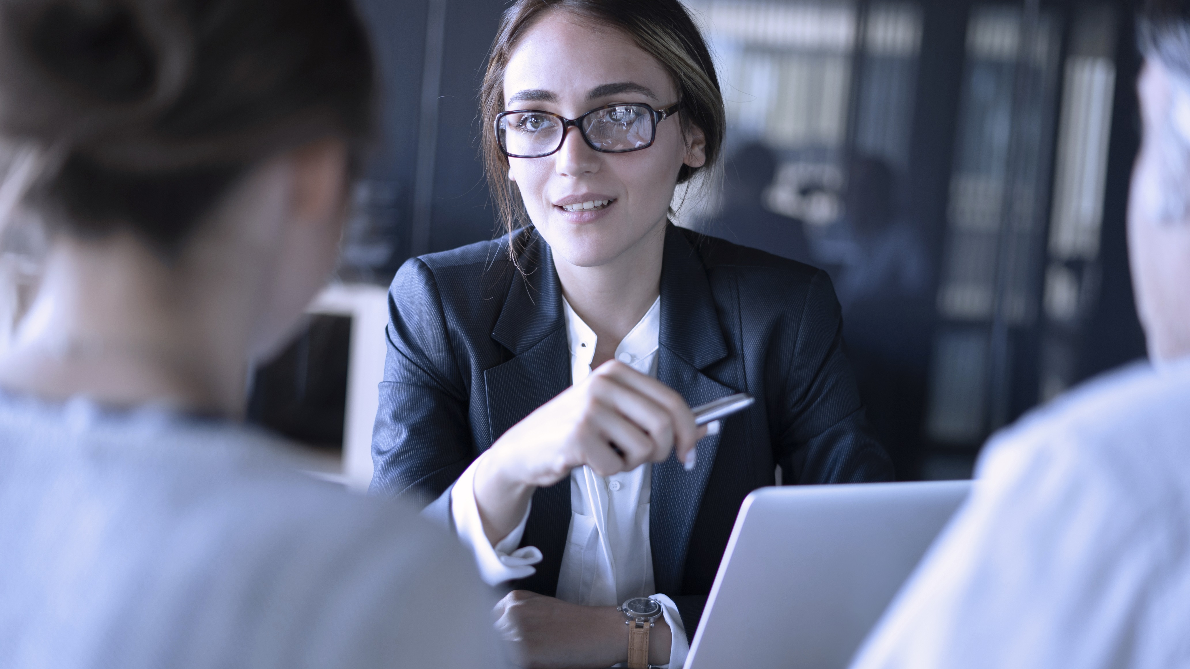 Woman smiling at something off camera