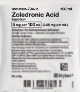 ZOLEDRONIC ACID Injection 5 mg/100 mL