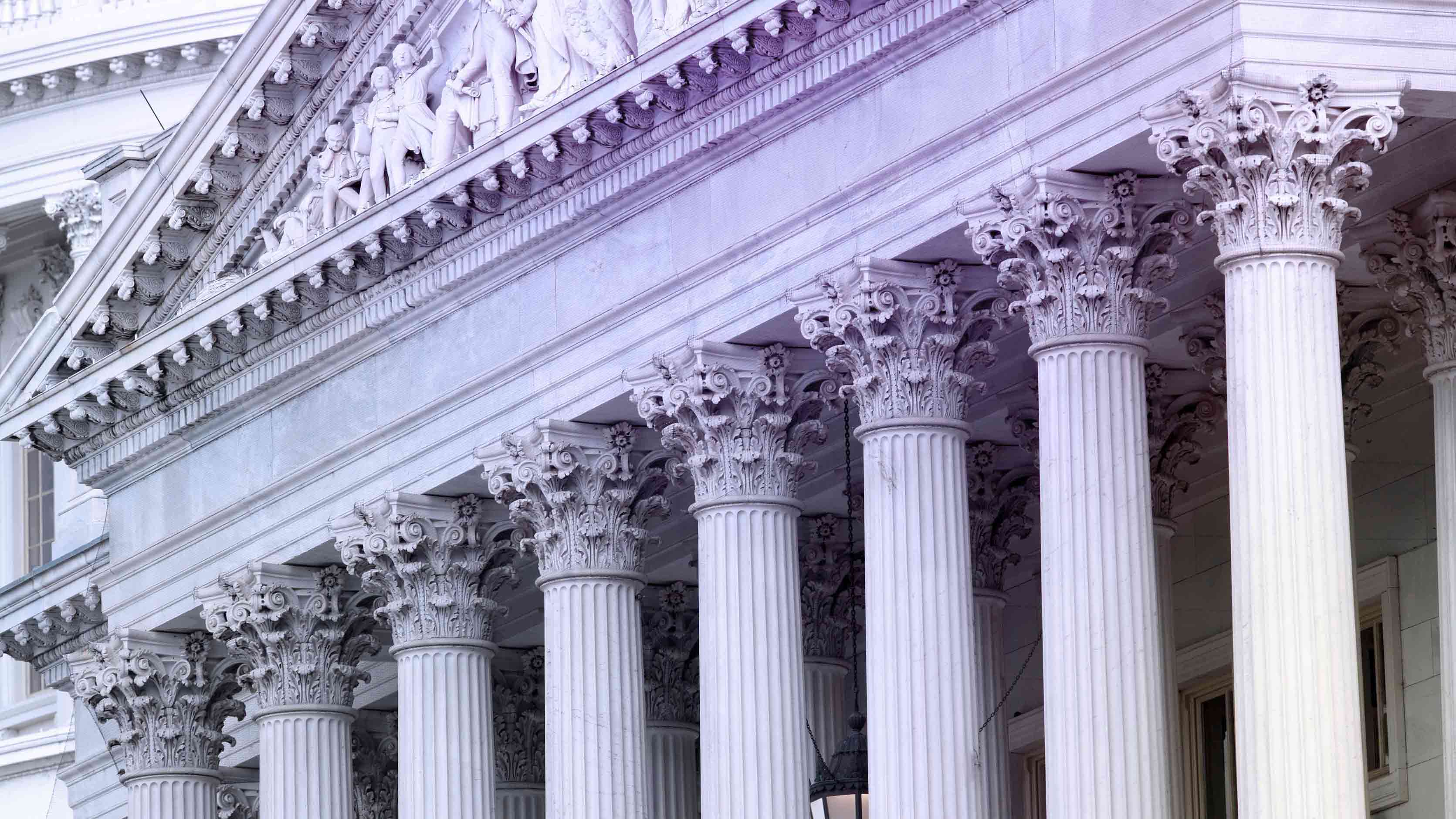 Architectural close up of capital building